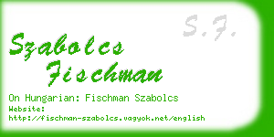 szabolcs fischman business card